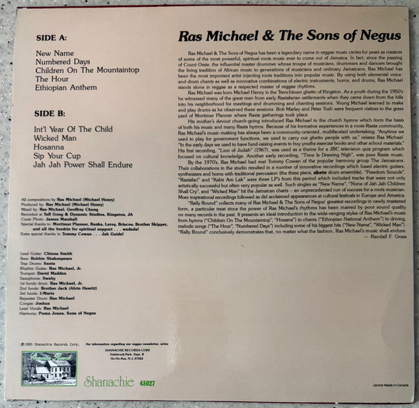 Release: Rally Round-Vinyl-US-1989-Shanachie 43027, SH 43027-33433106