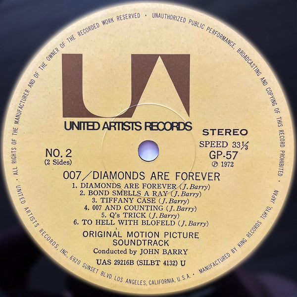 007／ダイヤモンドは永遠に = Diamonds Are Forever (Original Motion Picture Soundtrack)