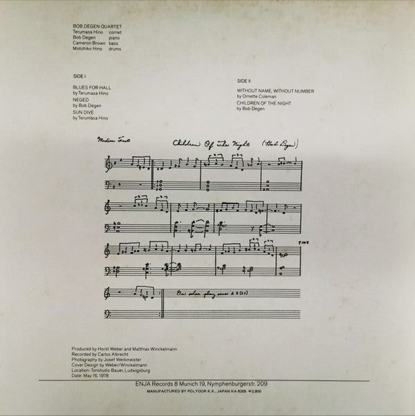 Master Release: Children Of The Night by Bob Degen Quartet