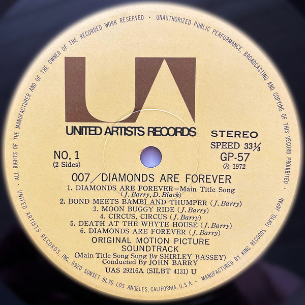 007／ダイヤモンドは永遠に = Diamonds Are Forever (Original Motion Picture Soundtrack)