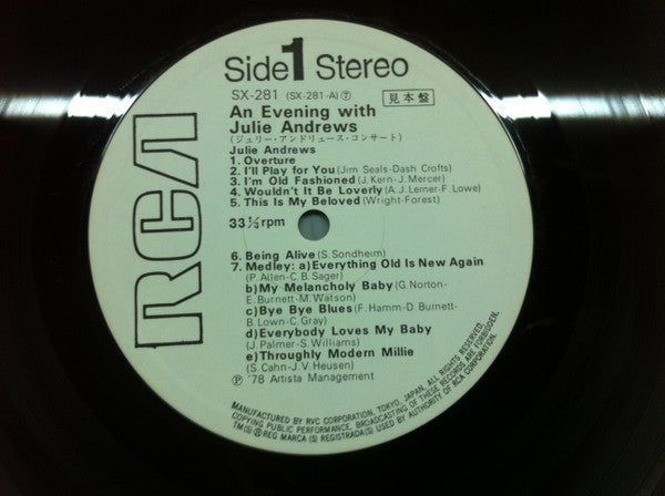 Release: An Evening With Julie Andrews-Vinyl-Japan-1978-SX-281-15710083