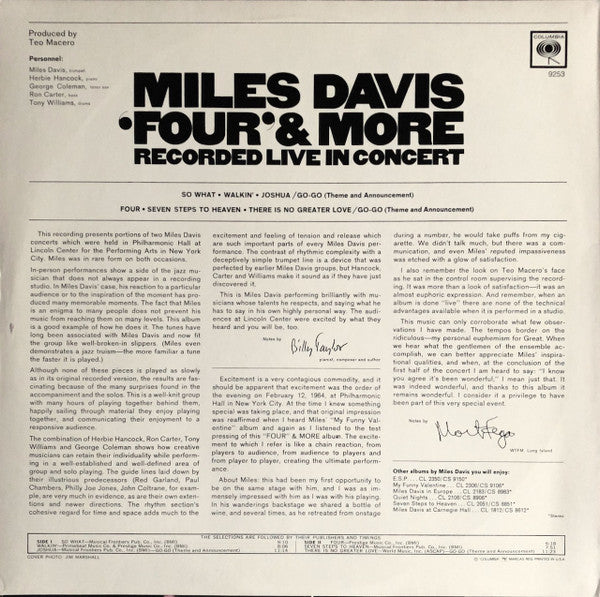 Master Release: 'Four' & More (Recorded Live In Concert) by Miles Davis