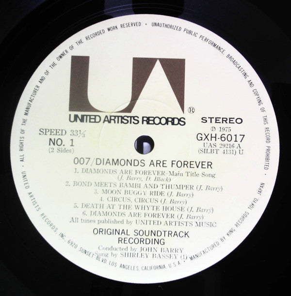 007／ダイヤモンドは永遠に = Diamonds Are Forever (Original Motion Picture Soundtrack)