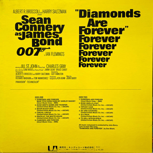 007／ダイヤモンドは永遠に = Diamonds Are Forever (Original Motion Picture Soundtrack)