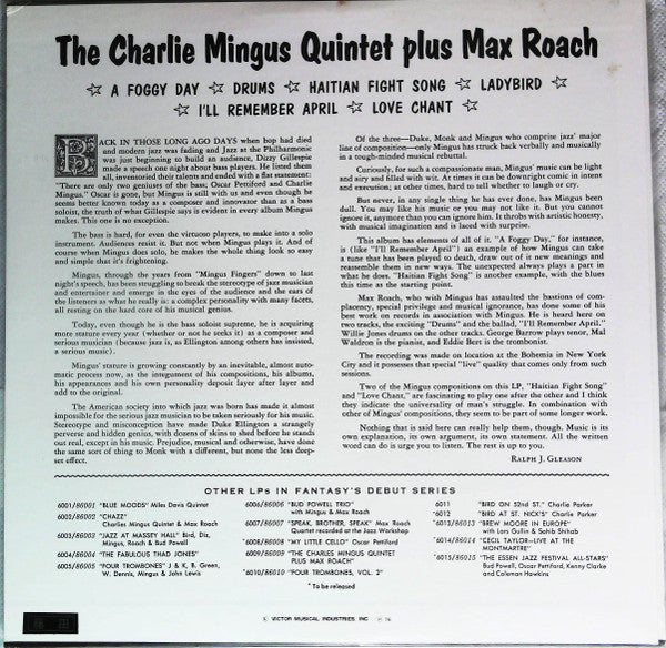 Release: The Charles Mingus Quintet + Max Roach-Vinyl-Japan-1976-VIJ-5011M, 6009-19964446