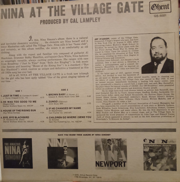 Release: At The Village Gate-Vinyl-US-1979-GS-5001-16435833