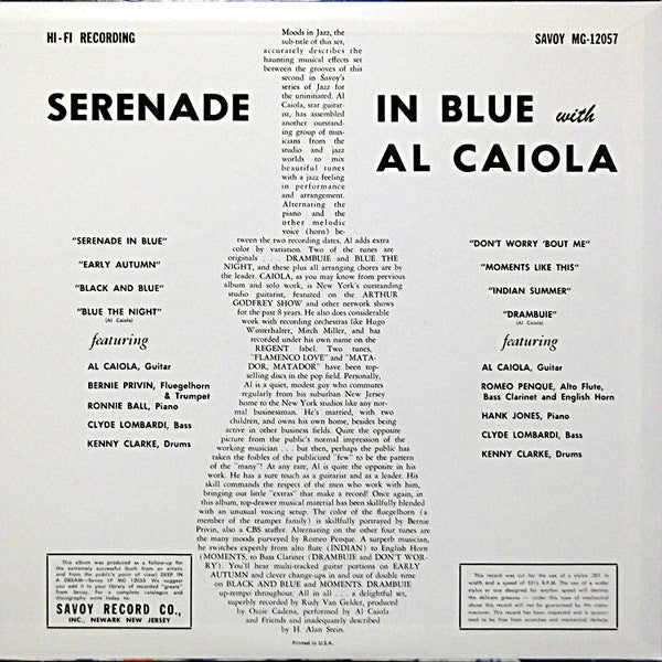 Master Release: Serenade In Blue by Al Caiola