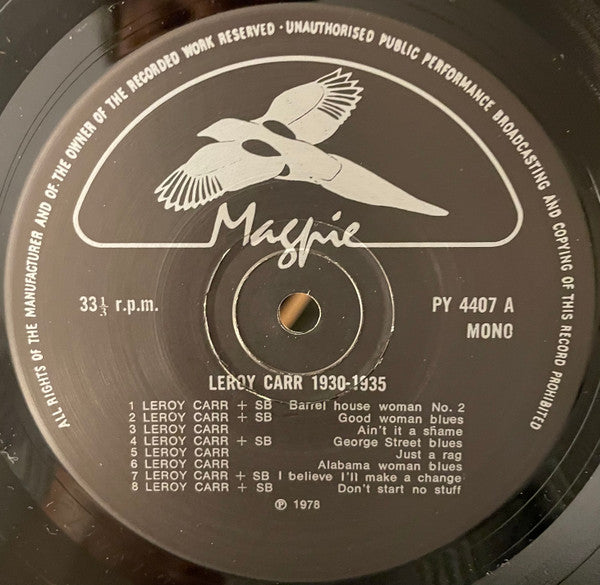 'Don't Cry When I'm Gone' - Leroy Carr 1930-1935