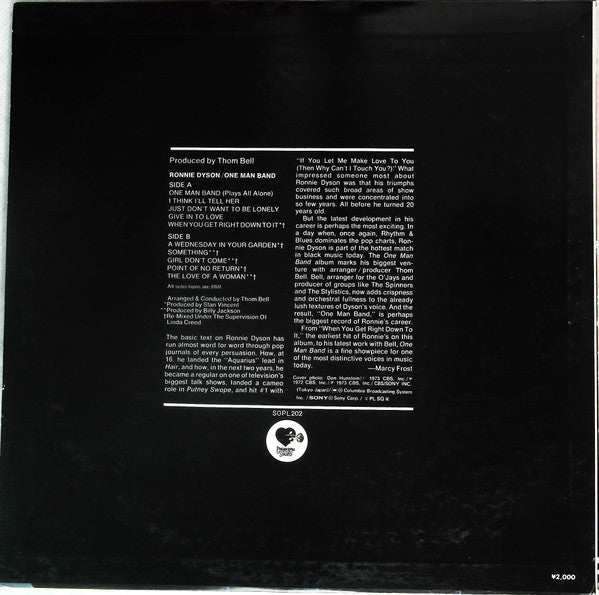 Master Release: One Man Band by Ronnie Dyson