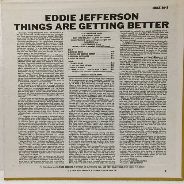 Master Release: Things Are Getting Better by Eddie Jefferson