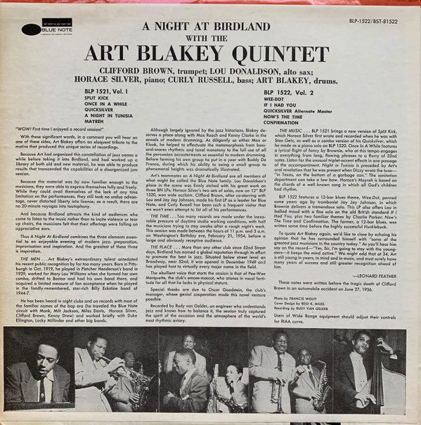 Release: A Night At Birdland, Volume 2-Vinyl-US-1973-BST 81522, BLP 1522-19039333