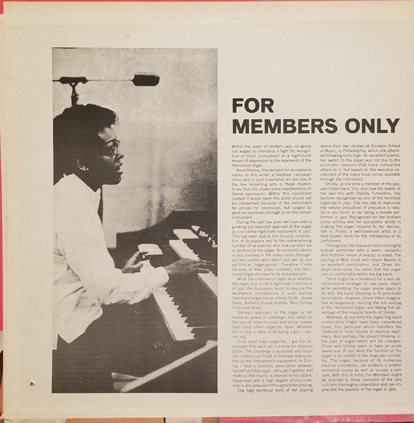 Master Release: For Members Only by Shirley Scott Trio