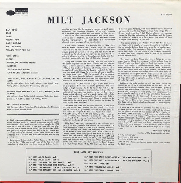 Release: Milt Jackson With John Lewis, Percy Heath, Kenny Clarke, Lou Donaldson And The Thelonious Monk Quintet-Vinyl-US-1967-BST 81509-32445300