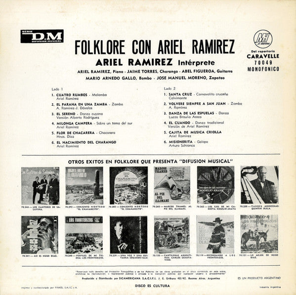Release: Folklore Con Ariel Ramirez-Vinyl-Argentina-None-70049, 70.049-10192056