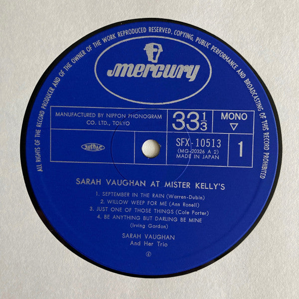 Sarah Vaughan At Mister Kelly's