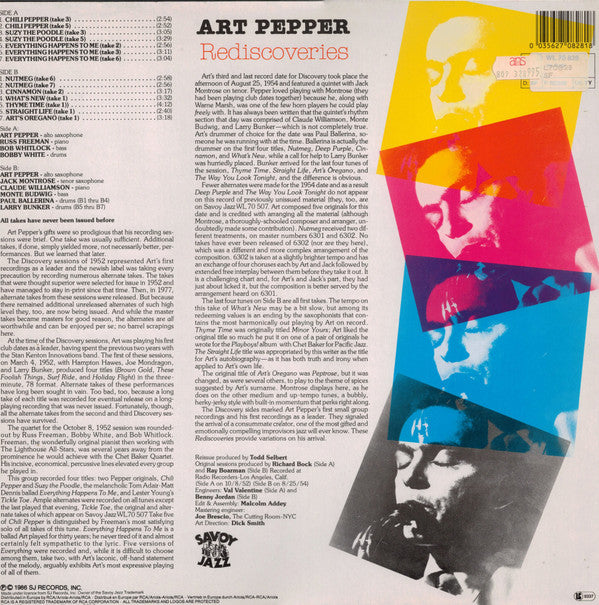Release: Rediscoveries-Vinyl-Europe-1986-WL 70828, WL 70 828-1643807
