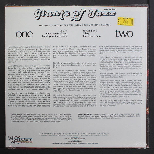 Master Release: Giants Of Jazz Volume Two by Charles Mingus