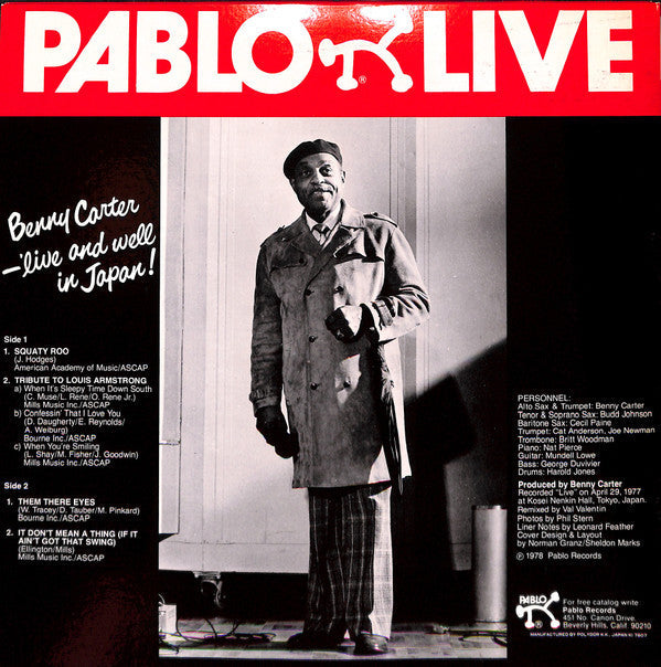 Master Release: 'Live And Well In Japan! by Benny Carter