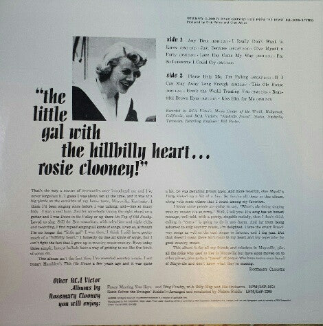 Rosemary Clooney Sings Country Hits From The Heart
