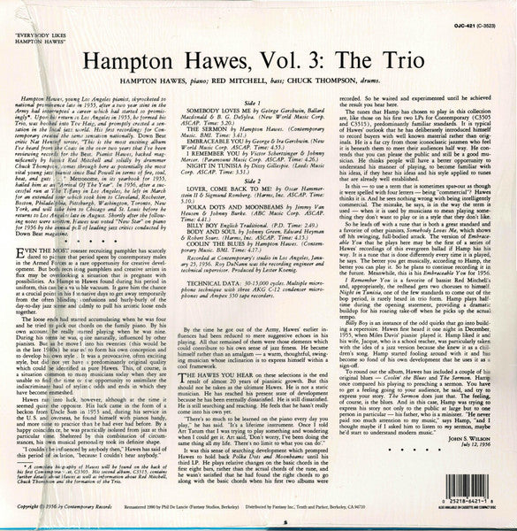Everybody Likes Hampton Hawes, Vol. 3: The Trio