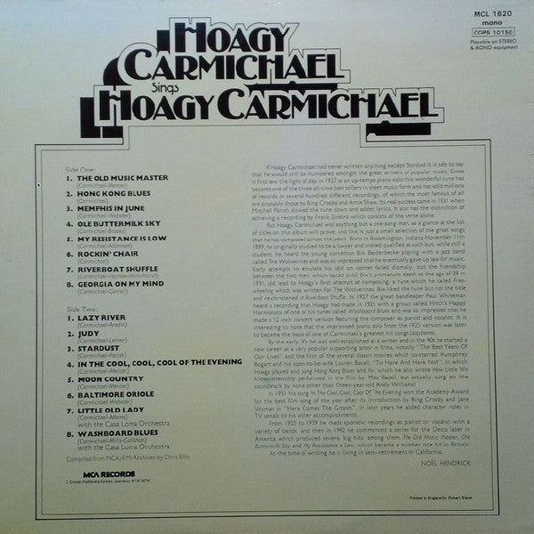 Hoagy Carmichael Sings Hoagy Carmichael