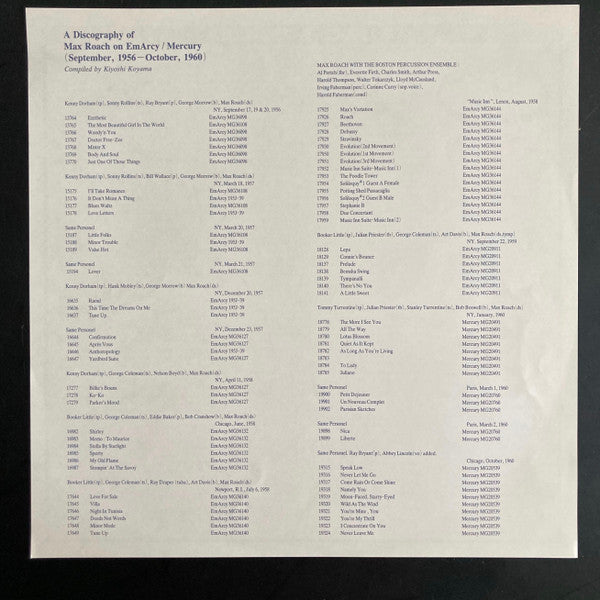 Max Roach + Four & More