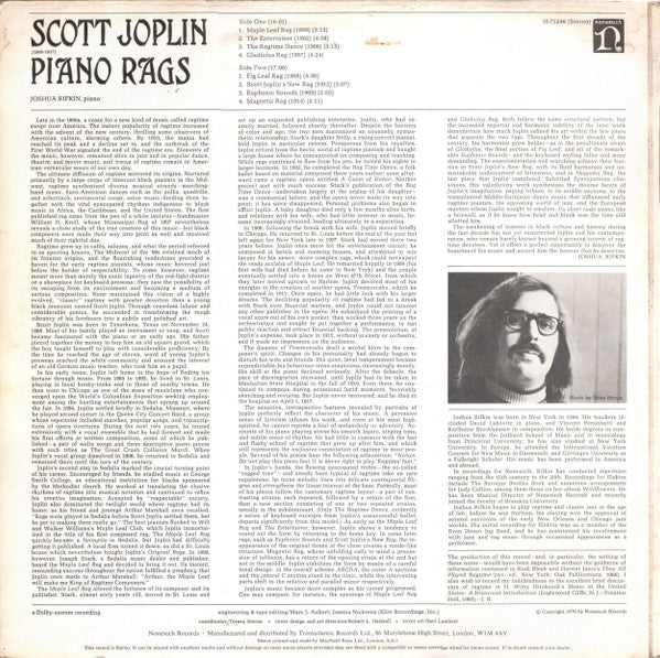 Release: Piano Rags By Scott Joplin-Vinyl-UK-None-H-71248-9199975
