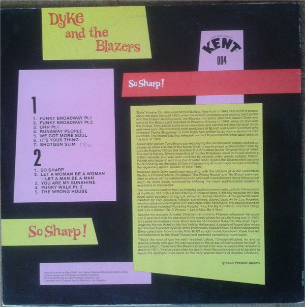 Master Release: So Sharp! by Dyke & The Blazers