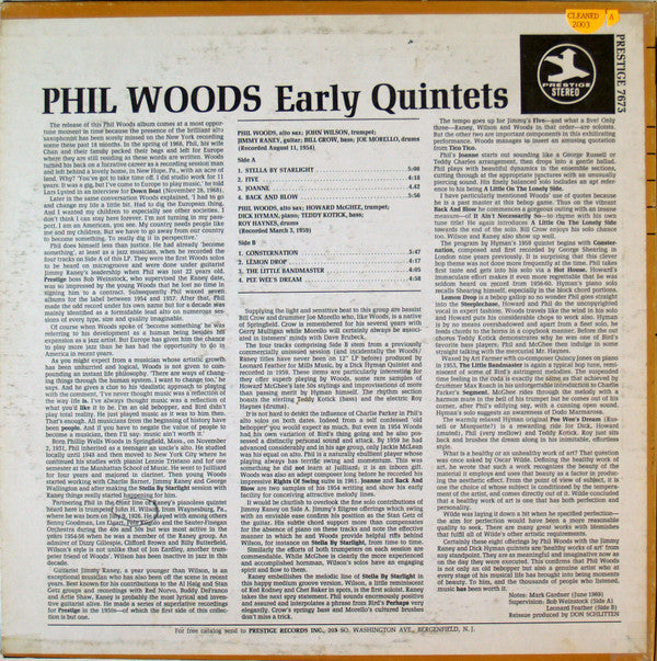 Release: Early Quintets-Vinyl-US-1972-PR 7673, PRT-7673-7096699