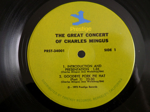 Release: The Great Concert Of Charles Mingus-Vinyl-US-1972-34001, PRST 34001-8614117