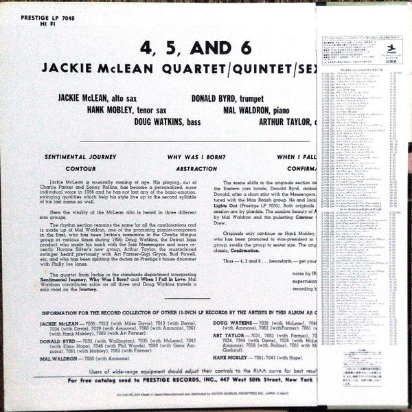 Release: 4, 5 And 6-Vinyl-Japan-1984-VIJ-246, PRLP-7048-5929090