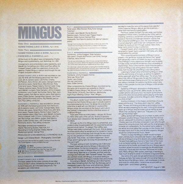 Master Release: Something Like A Bird by Charles Mingus