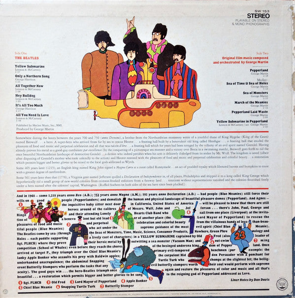 Release: Yellow Submarine-Vinyl-US-1969-SW-153, SW 153-1886295