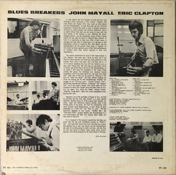 Release: Blues Breakers-Vinyl-US-1966-PS 492-4300193