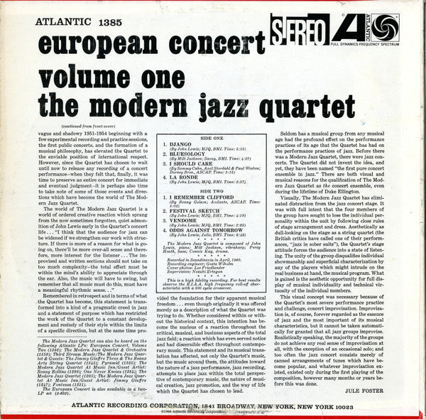 Release: European Concert: Volume One-Vinyl-US-1962-SD 1385-6735500