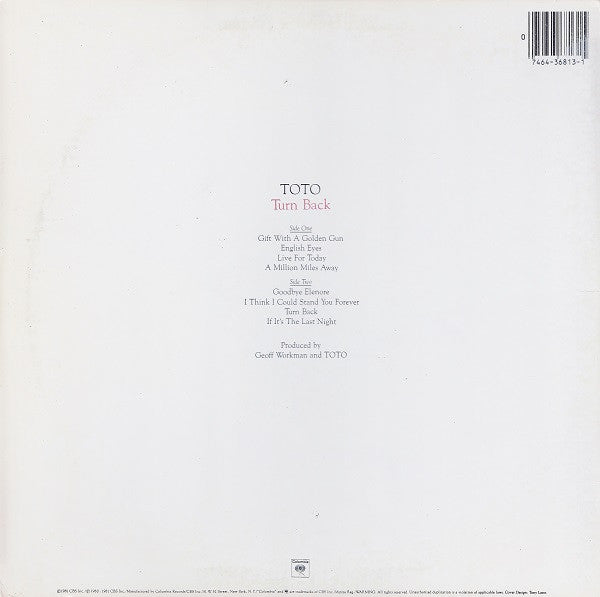 Release: Turn Back-Vinyl-US-1981-FC 36813-2907957