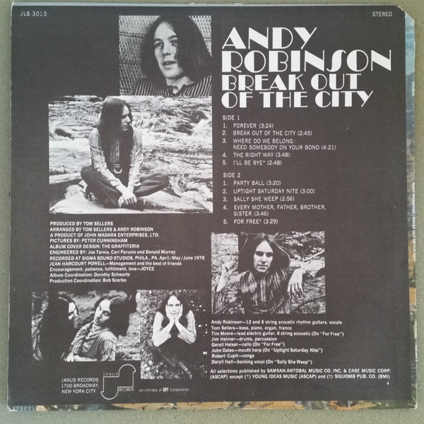 Release: Break Out Of The City-Vinyl-US-1970-JLS 3013-7987881