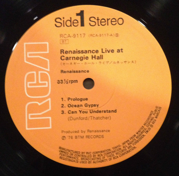 Release: Live At Carnegie Hall-Vinyl-Japan-1976-RCA-9117-18-5106466