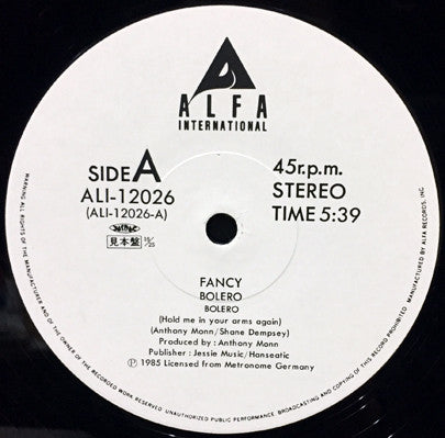 Release: Bolero (Hold Me In Your Arms Again)-Vinyl-Japan-1986-ALI-12026-9749966