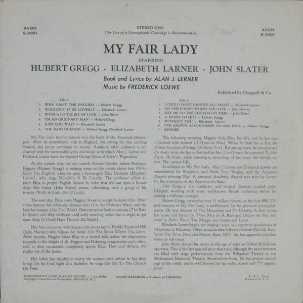 Master Release: My Fair Lady: British Cast by The Knightsbridge Theatre Orchestra And Chorus