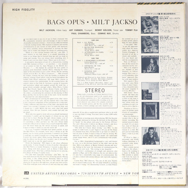 Release: Bags' Opus-Vinyl-Japan-1976-GXC 3135-6405237