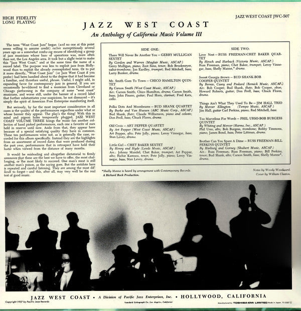 Master Release: Jazz West Coast Vol. 3 by Various