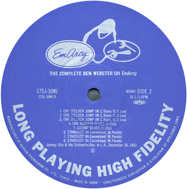 The Big Tenor: The Complete Ben Webster On EmArcy