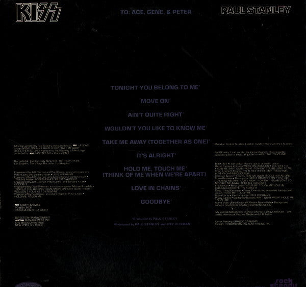 Release: Paul Stanley-Vinyl-US-1978-NBLP 7123-8540094