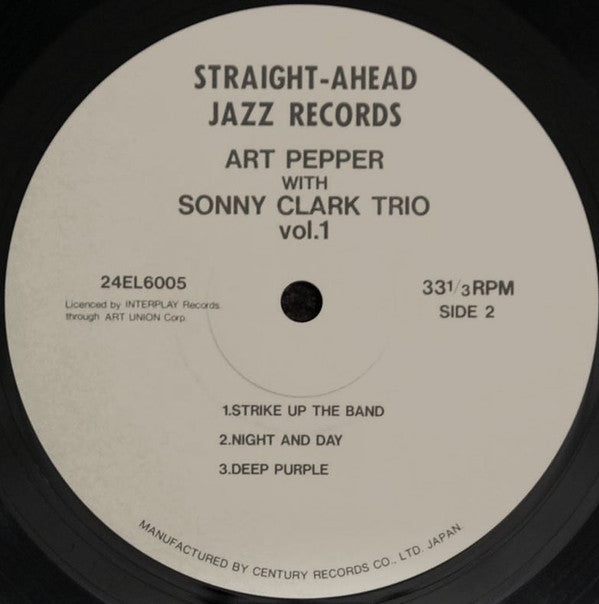 Art Pepper With Sonny Clark Trio Vol. 1