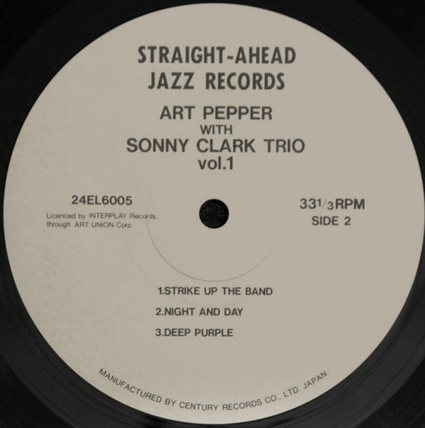 Art Pepper With Sonny Clark Trio Vol. 1