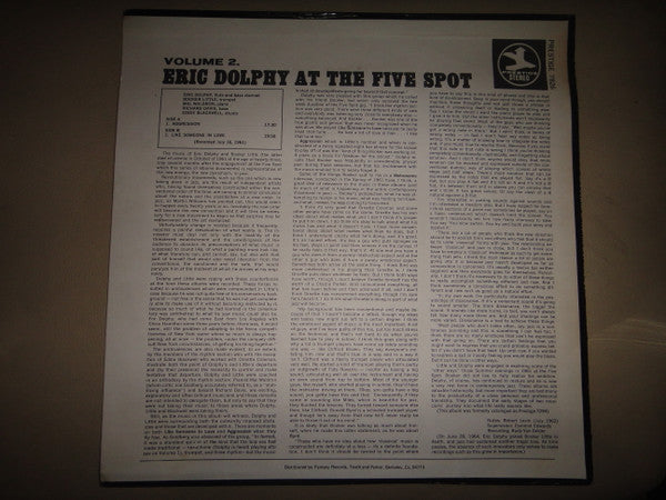 Master Release: At The Five Spot Volume 2 by Eric Dolphy