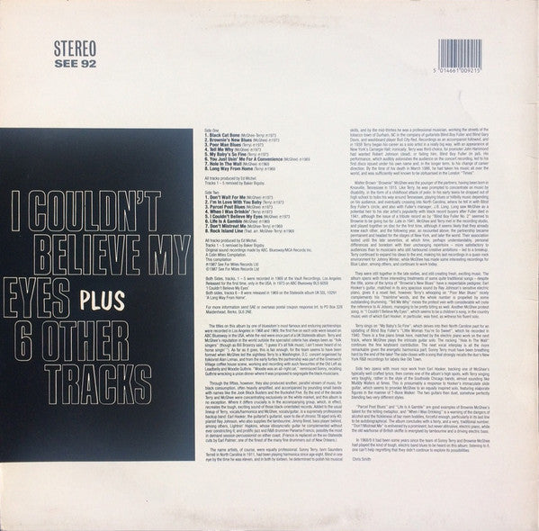 Master Release: I Couldn't Believe My Eyes by Brownie McGhee