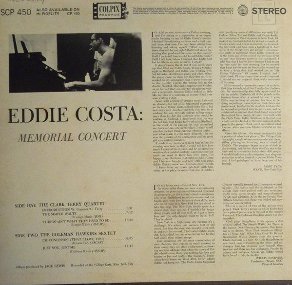 Release: Eddie Costa: Memorial Concert-Vinyl-US-1963-SCP 450-8849915