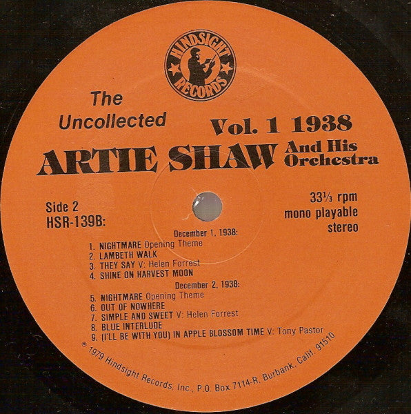 The Uncollected Artie Shaw And His Orchestra Vol. 1, 1938